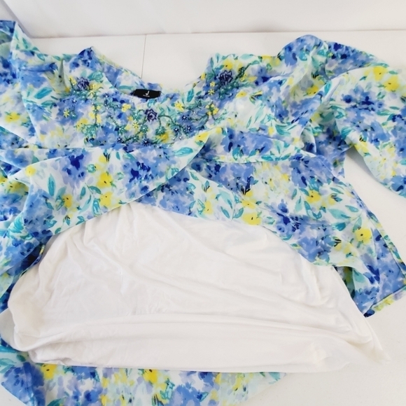 Jason Wu Embroidered Floral Blouse And Cami Size M Sheer Loose Flowy Top Beaded - Picture 7 of 16